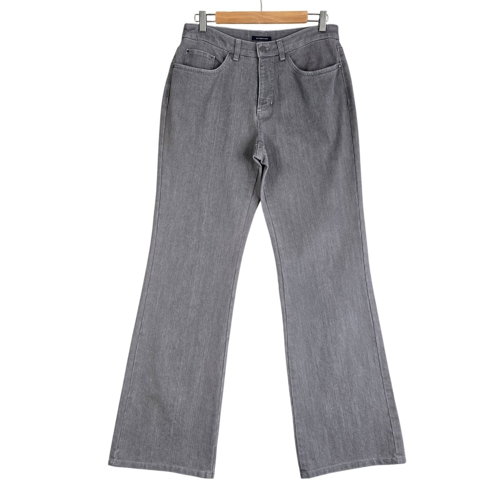 Jones New York Signature Women's Grey Stretch High Rise Bootcut Jeans Denim 10